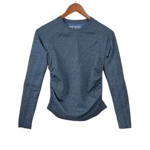 Figs Seamless Blue Space-Dyed Long Sleeve Top Size XS